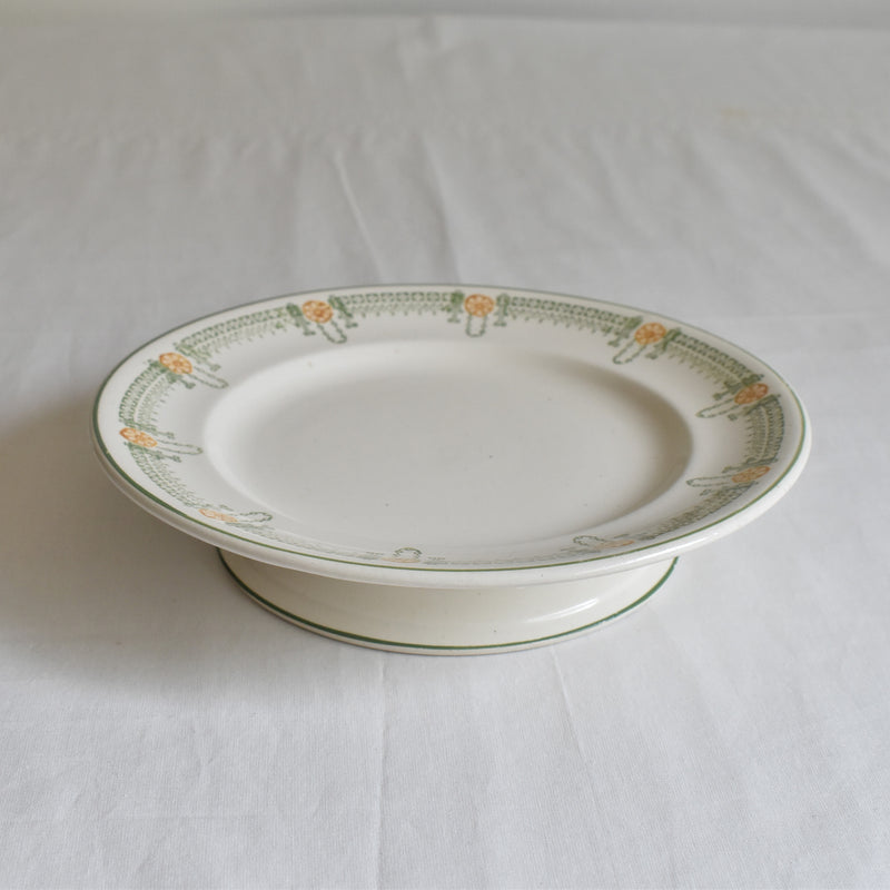 Antique Footed Plate Longwy Longjumeau