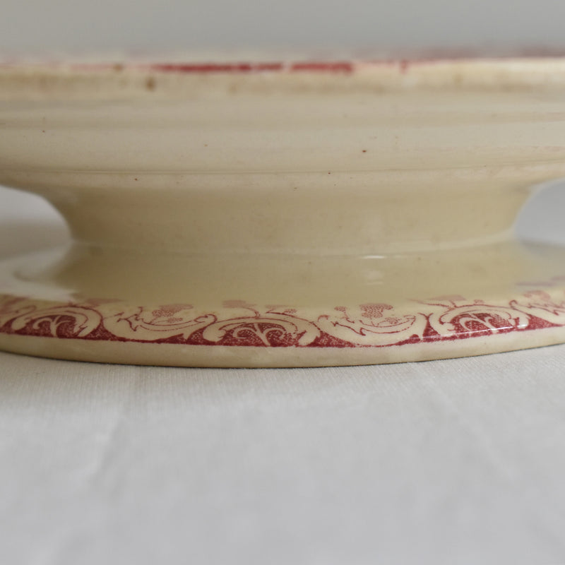 Antique Footed Plate Gien Fleurs D'automne