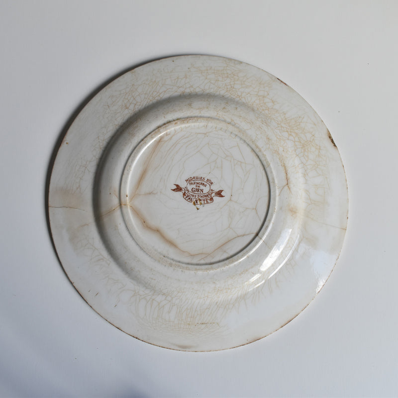 Antique Plate - Gien - Fauvette