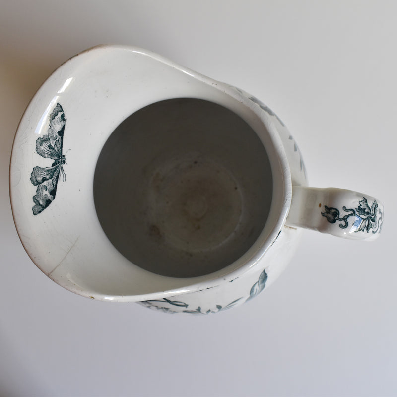 Antique pitcher Saint-Amand Orchidees