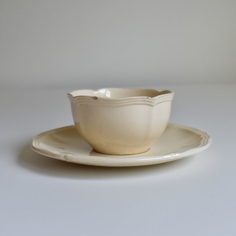 Vintage Teacup & Saucer, Floral Rim C