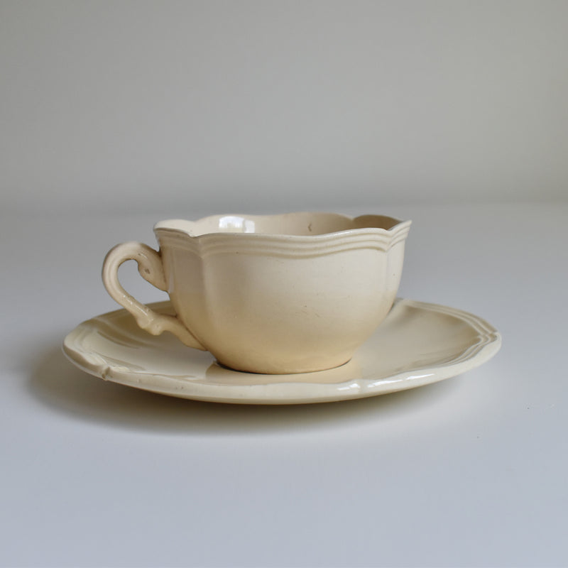 Vintage Teacup & Saucer, Floral Rim C