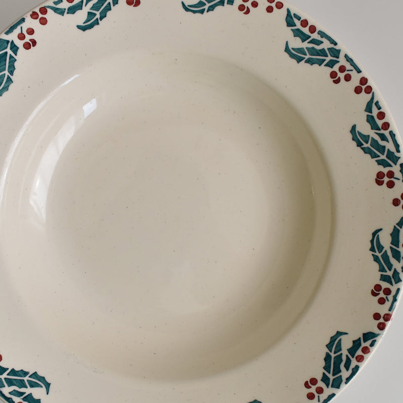 Vintage deep dish Digoin & Sarreguemines Houx (Holly) A
