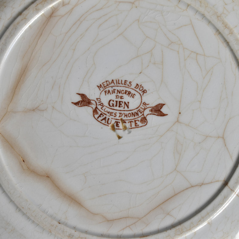 Antique Plate - Gien - Fauvette