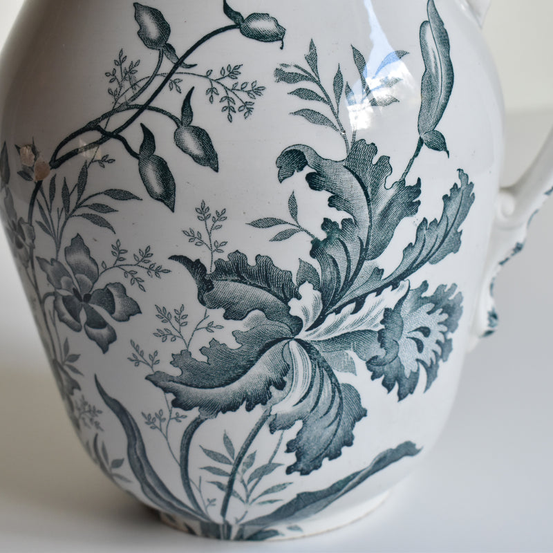 Antique pitcher Saint-Amand Orchidees