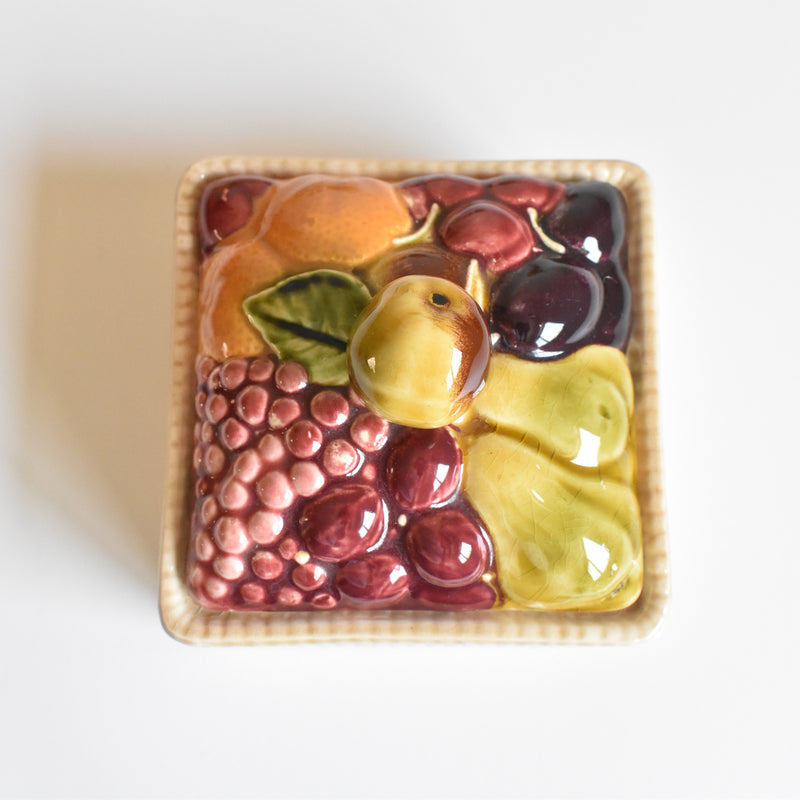 Vintage Barbotine Jam Pot Digoin & Sarreguemines Fruits