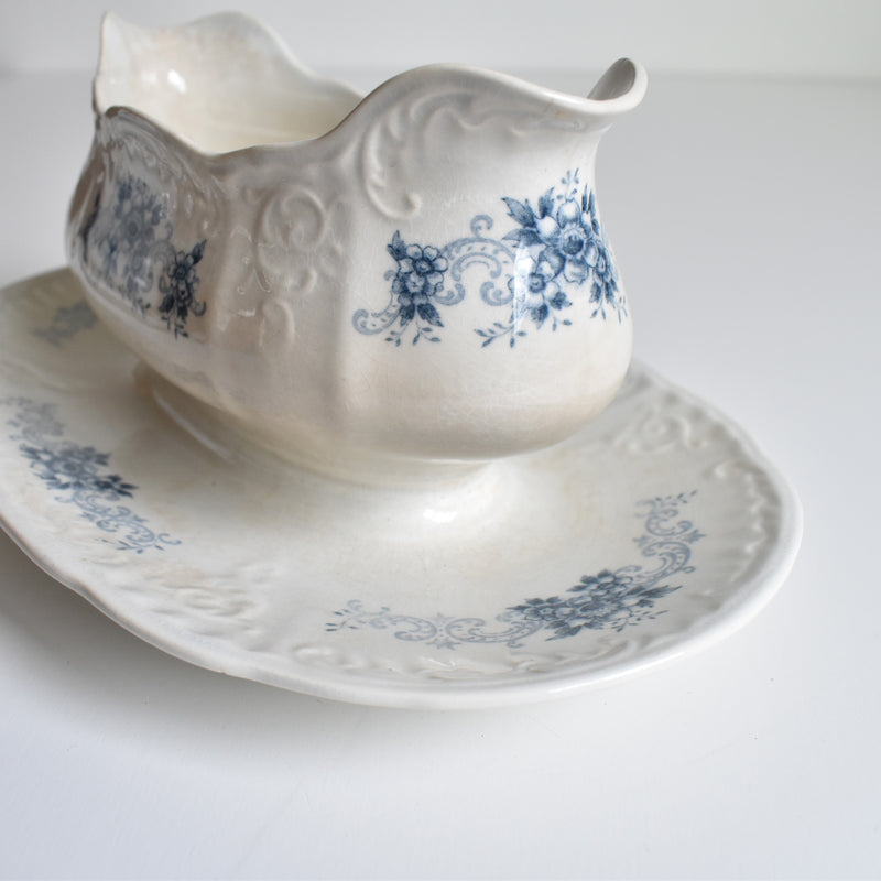 Antique Sauce Boat U&C Sarreguemines Aïda A