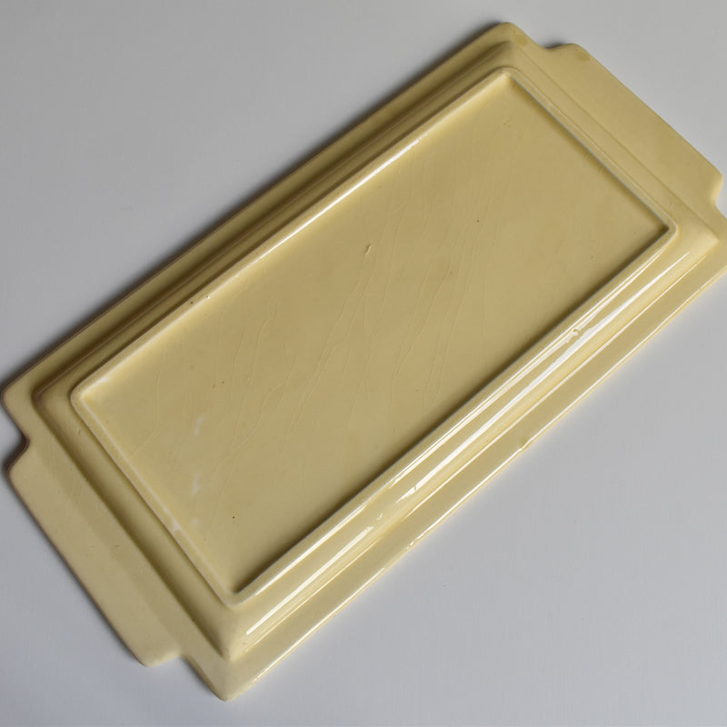 Vintage rectangular cake platter, kiln unknown