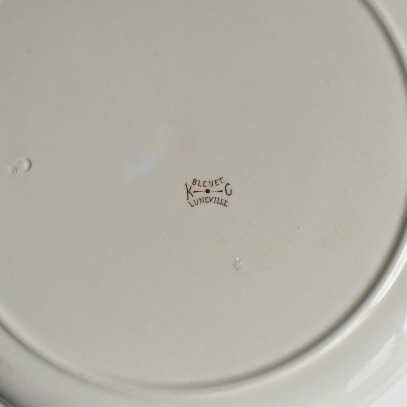 Antique Round Platter K&G Luneville Bleuet