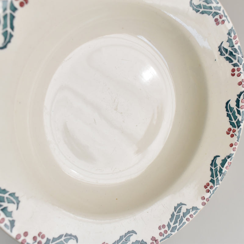 Vintage Deep Plate Digoin & Sarreguemines Houx (Holly) B
