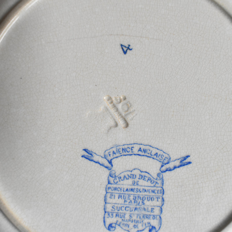 Antique Plate: Emile Bourgeois Faience Anglaise