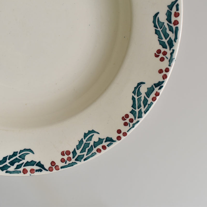 Vintage Deep Plate Digoin & Sarreguemines Houx (Holly) B