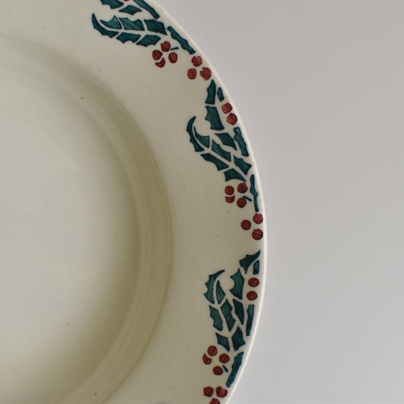 Vintage Deep Plate Digoin & Sarreguemines Houx (Holly) B