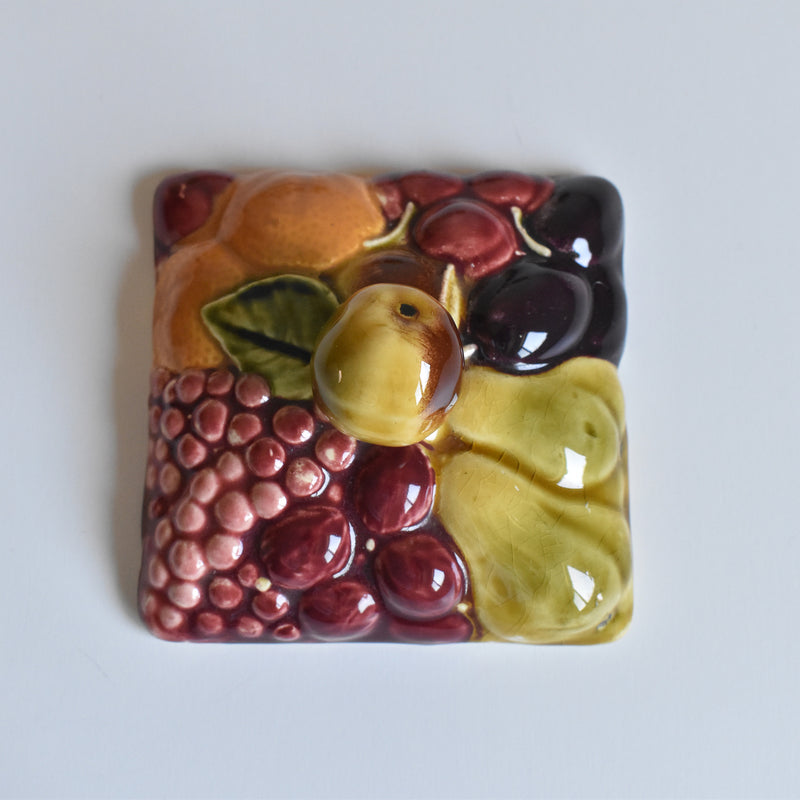 Vintage Barbotine Jam Pot Digoin & Sarreguemines Fruits