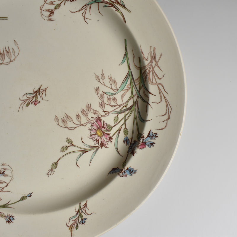 Antique Round Platter K&G Luneville Bleuet