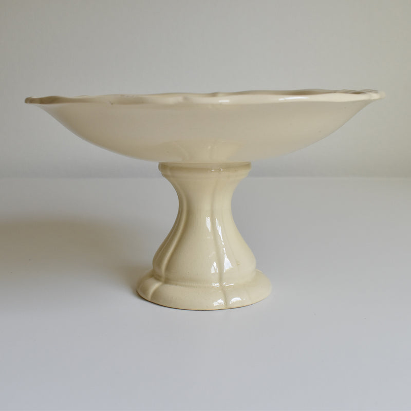 Vintage Compote Dish, Sarreguemines, Floral Rim