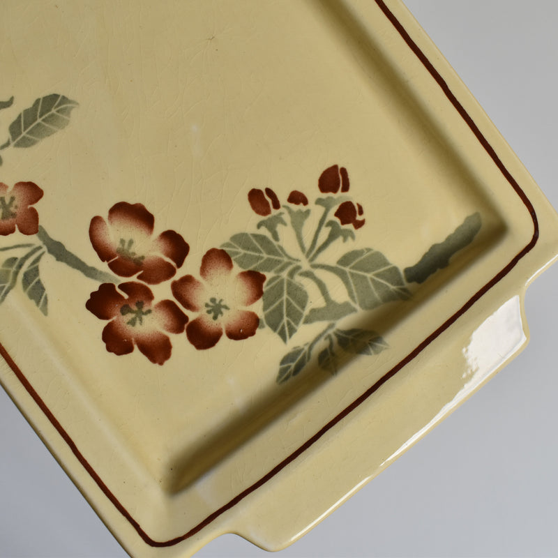 Vintage rectangular cake platter, kiln unknown