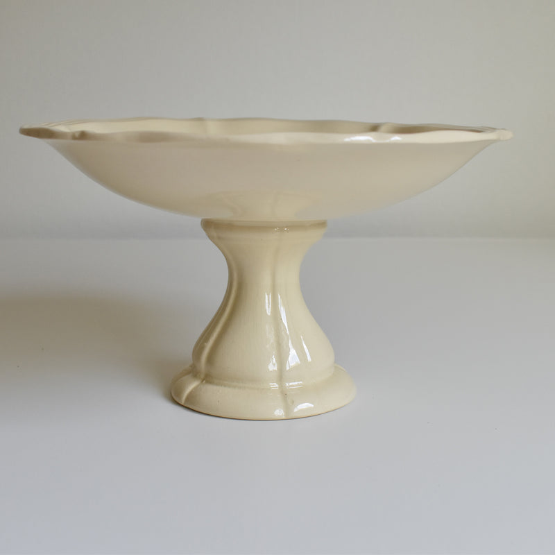 Vintage Compote Dish, Sarreguemines, Floral Rim