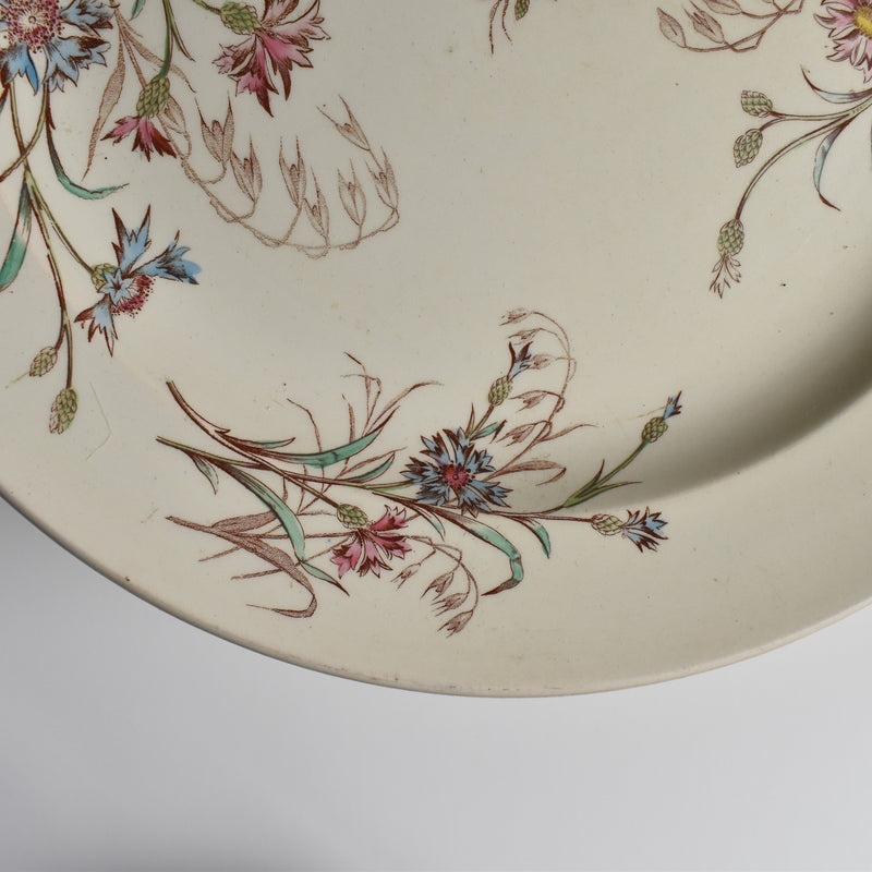 Antique Round Platter K&G Luneville Bleuet