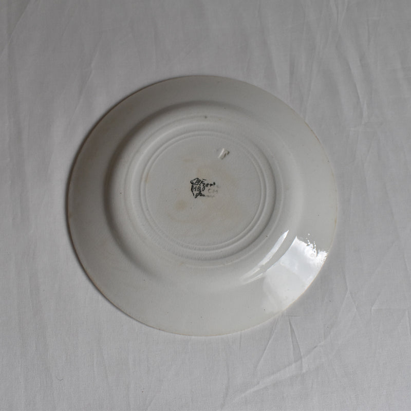 Vintage Dessert Plate, HBCM (Creil-Montereaux) Bizerte B