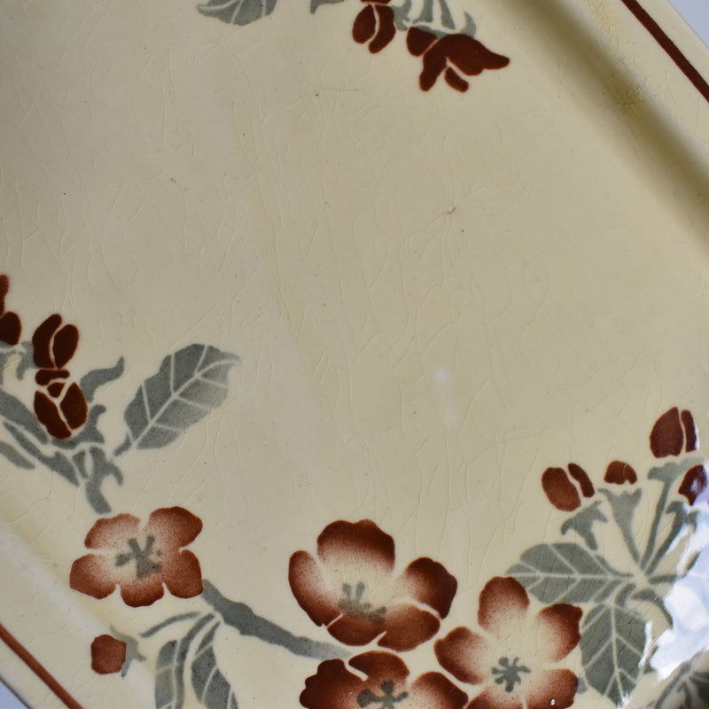 Vintage rectangular cake platter, kiln unknown