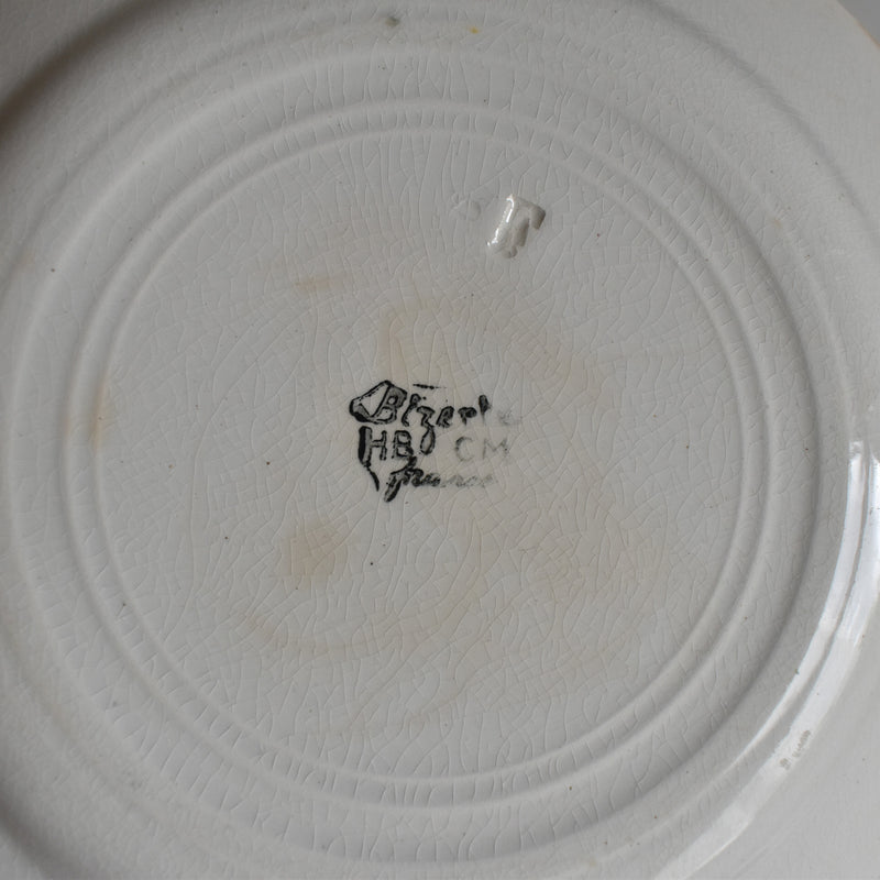 Vintage Dessert Plate, HBCM (Creil-Montereaux) Bizerte B