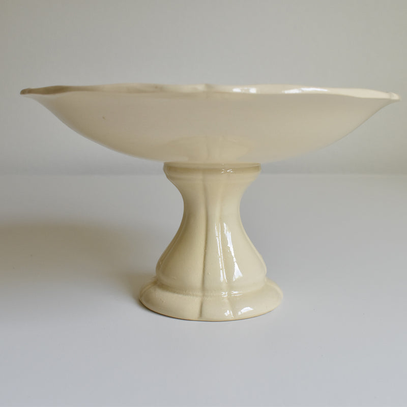 Vintage Compote Dish, Sarreguemines, Floral Rim