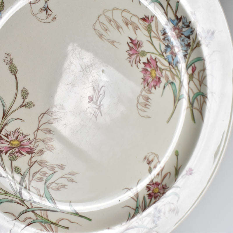 Antique Round Platter K&G Luneville Bleuet
