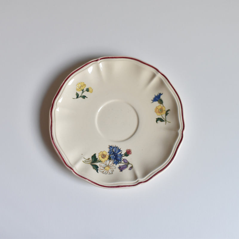 Vintage teacup and saucer, Digoin & Sarreguemines, Agreste A