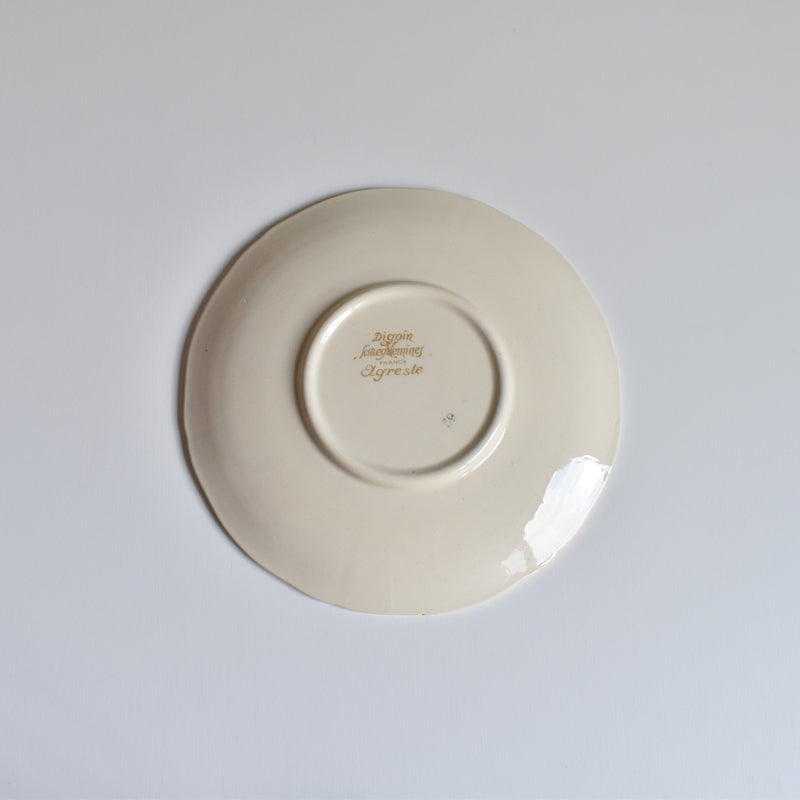 Vintage teacup and saucer, Digoin & Sarreguemines, Agreste A