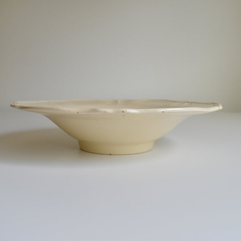 Vintage floral rim salad bowl, unknown kiln