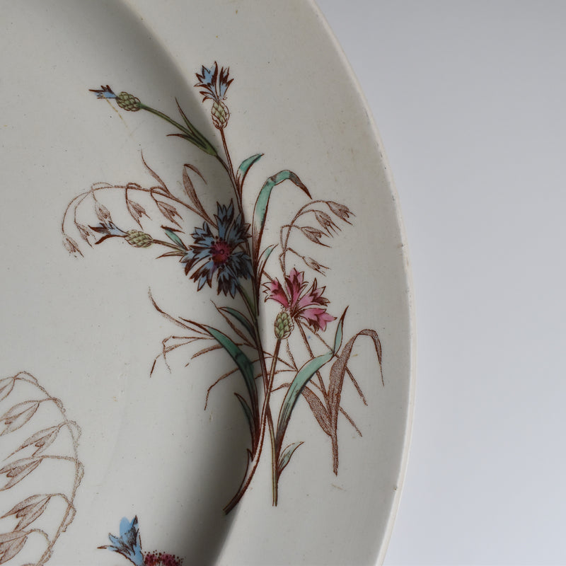 Antique Round Platter K&G Luneville Bleuet
