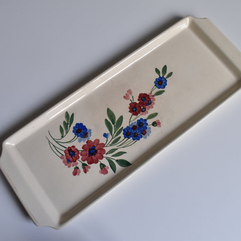 Vintage Rectangular Cake Platter, Digoin & Sarreguemines, Aigueperse