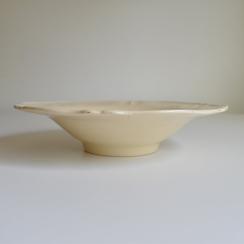 Vintage floral rim salad bowl, unknown kiln