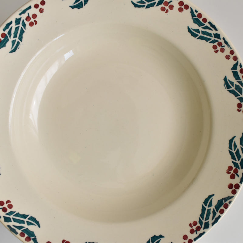 Vintage Deep Plate Digoin & Sarreguemines Houx (Holly) C