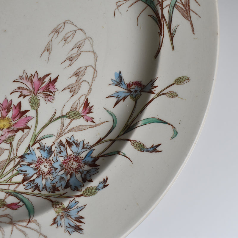 Antique Round Platter K&G Luneville Bleuet