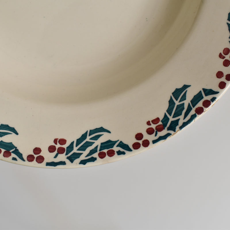 Vintage Deep Plate Digoin & Sarreguemines Houx (Holly) C