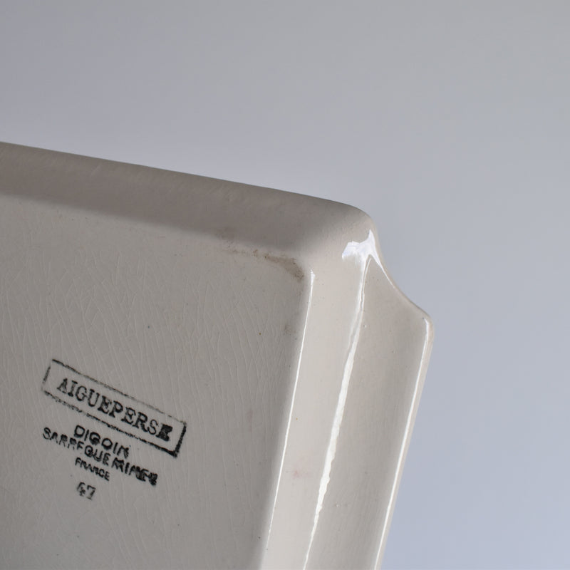 Vintage Rectangular Cake Platter, Digoin & Sarreguemines, Aigueperse