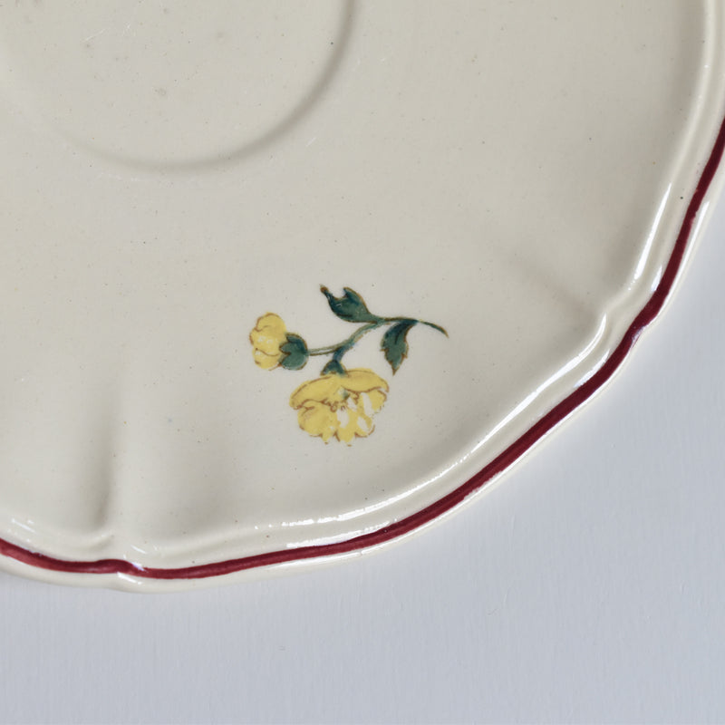 Vintage teacup and saucer, Digoin & Sarreguemines, Agreste A