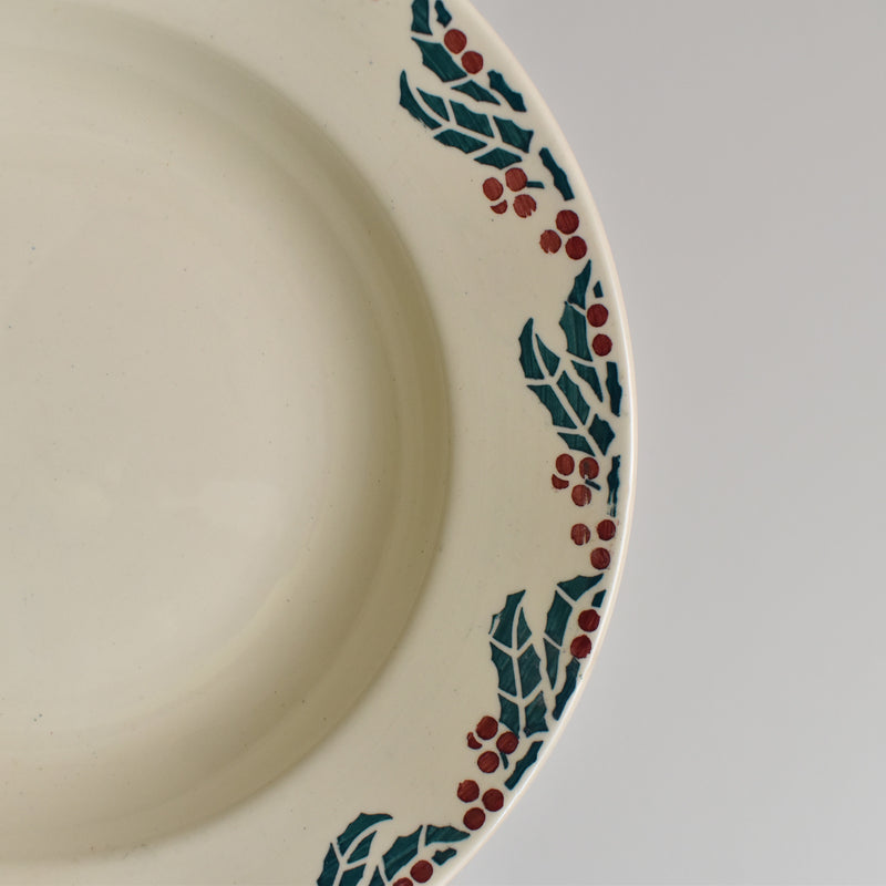 Vintage Deep Plate Digoin & Sarreguemines Houx (Holly) C