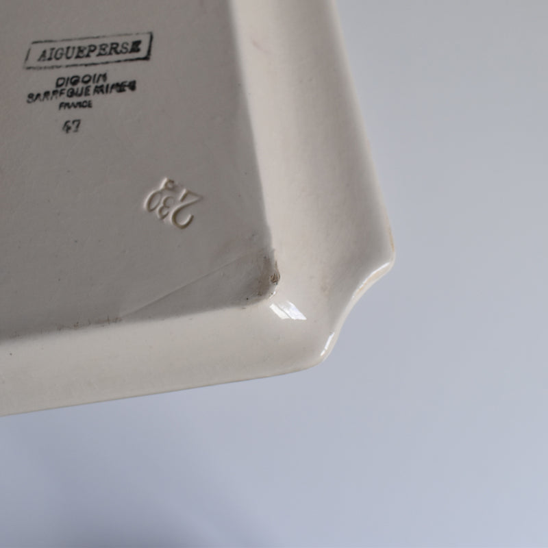 Vintage Rectangular Cake Platter, Digoin & Sarreguemines, Aigueperse