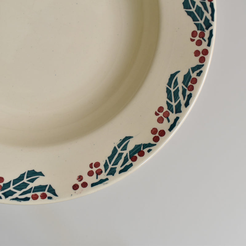 Vintage Deep Plate Digoin & Sarreguemines Houx (Holly) C
