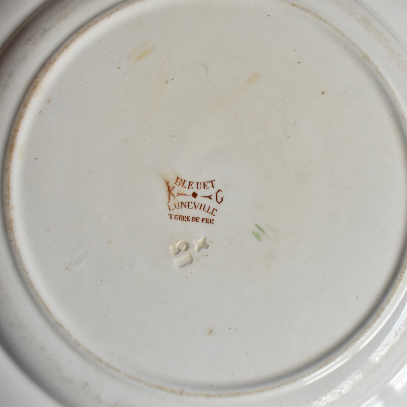 Antique Plate K&G Lunéville Bleuet