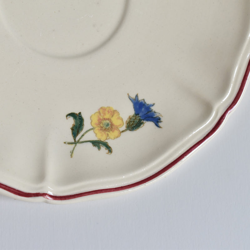 Vintage teacup and saucer, Digoin & Sarreguemines, Agreste A