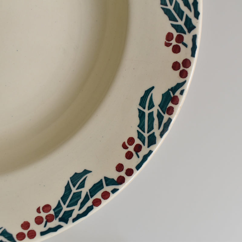 Vintage Deep Plate Digoin & Sarreguemines Houx (Holly) C