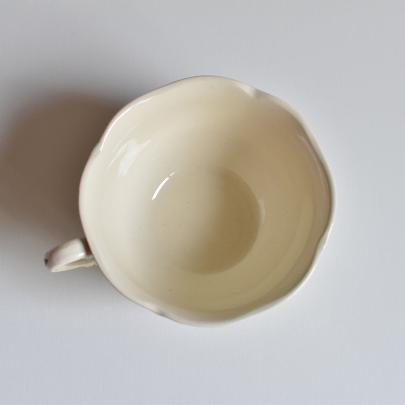 Vintage teacup and saucer, Digoin & Sarreguemines, Agreste A