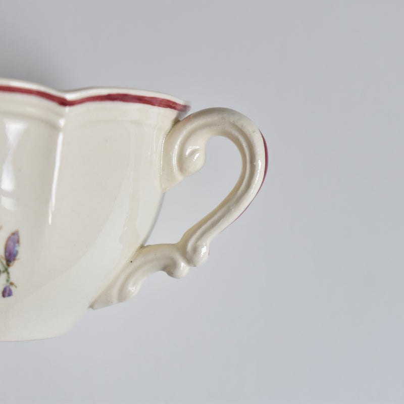 Vintage teacup and saucer, Digoin & Sarreguemines, Agreste A