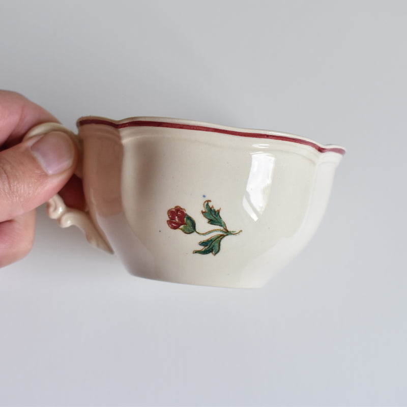 Vintage teacup and saucer, Digoin & Sarreguemines, Agreste A