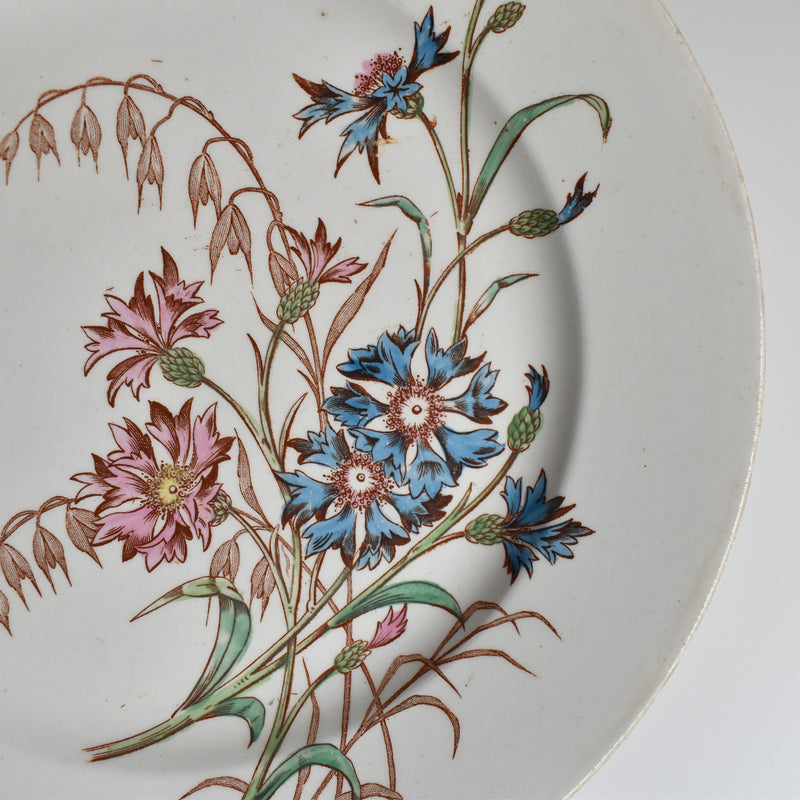 Antique Plate K&G Lunéville Bleuet
