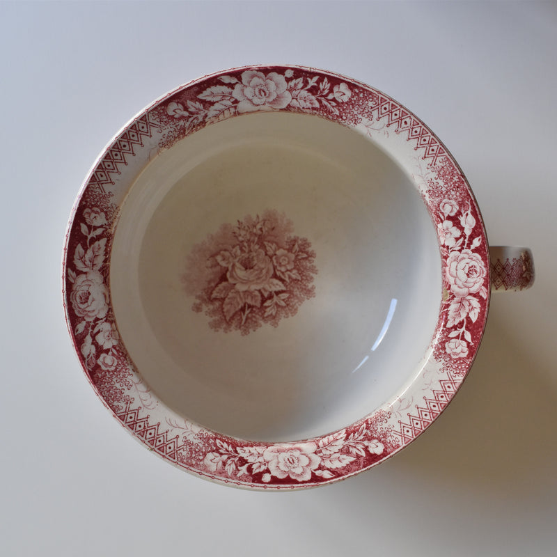 Antique Pot U&C Sarreguemines Jardinière (Red)